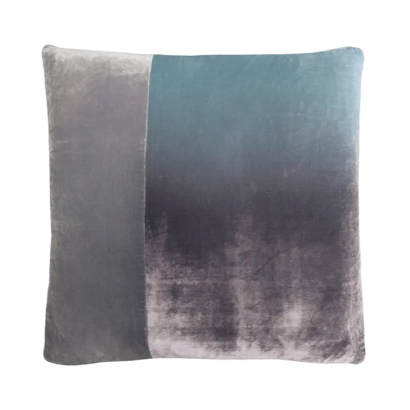 Robins Egg Velvet Color Block Pillow by Kevin OBrien Studio