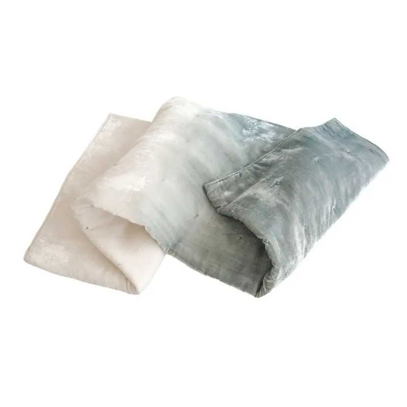 Sage & White Knotted Velvet Throws by Kevin OBrien Studio