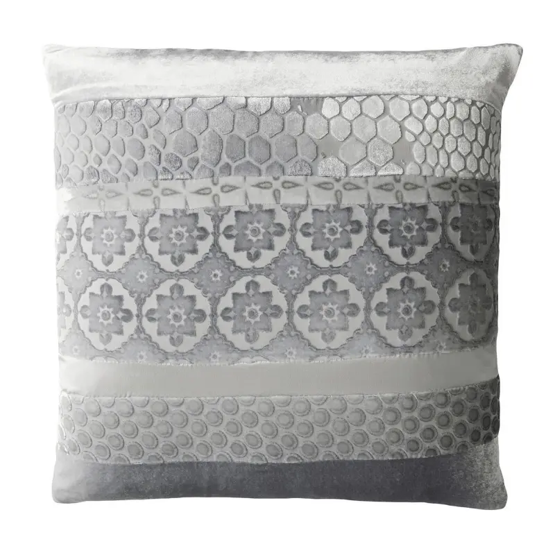 Silver Velvet Patchwork Pillows by Kevin O'Brien Studio