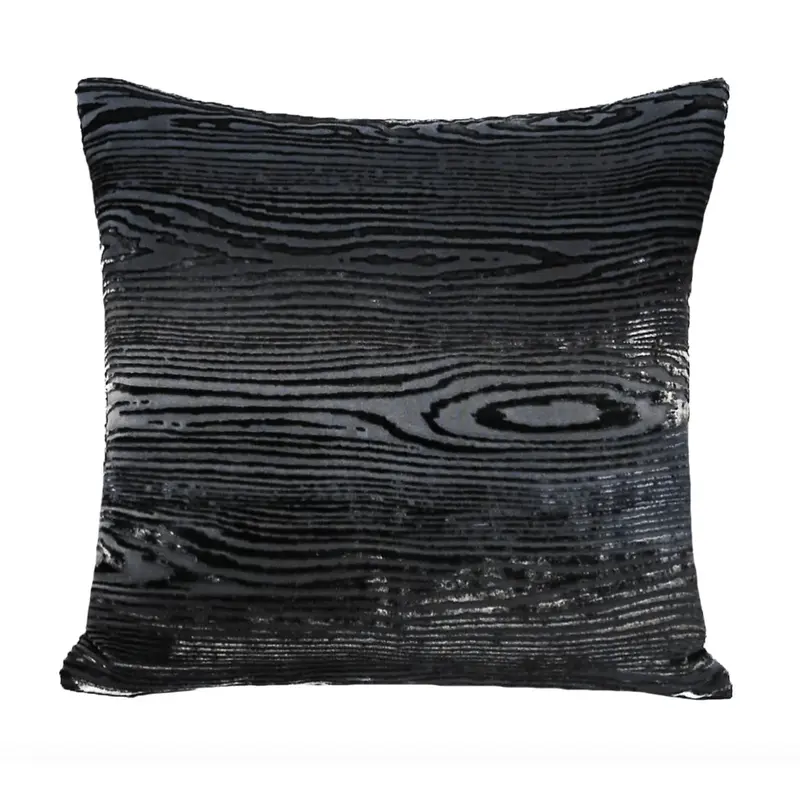 Smoke Woodgrain Velvet Pillows by Kevin OBrien Studio