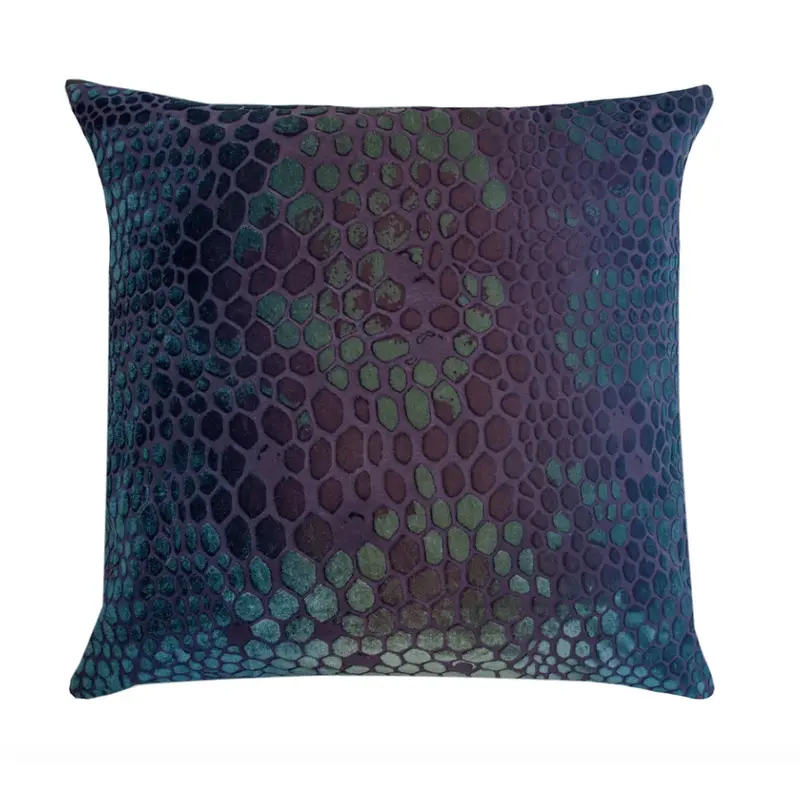 Snakeskin Velvet Peacock Pillows by Kevin O'Brien Studio