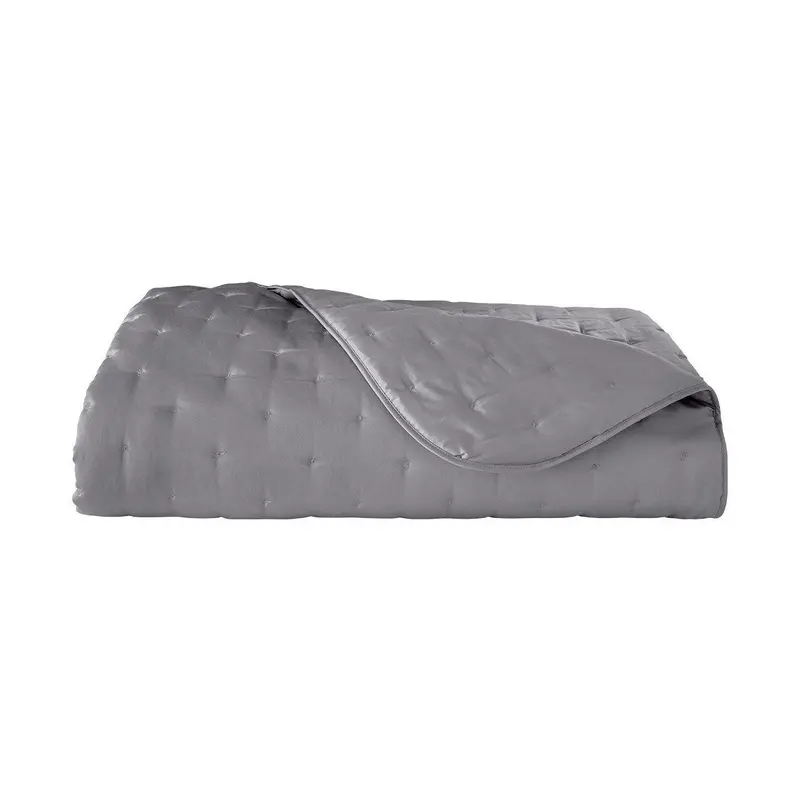 Triomphe Platine Quilted Coverlet by Yves Delorme