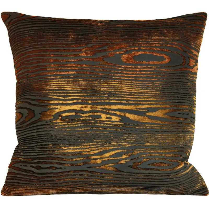 Woodgrain Copper Ivy Velvet Pillows