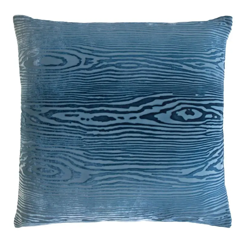 Woodgrain Velvet Denim Pillows by Kevin OBrien Studio