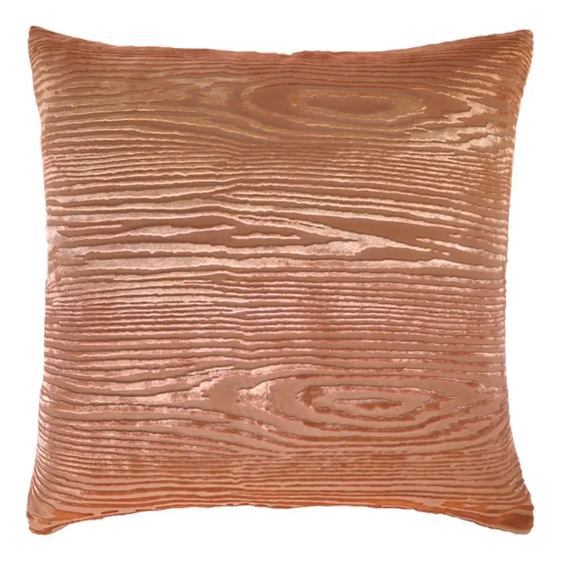 Woodgrain Velvet Mango Pillows by Kevin OBrien Studio