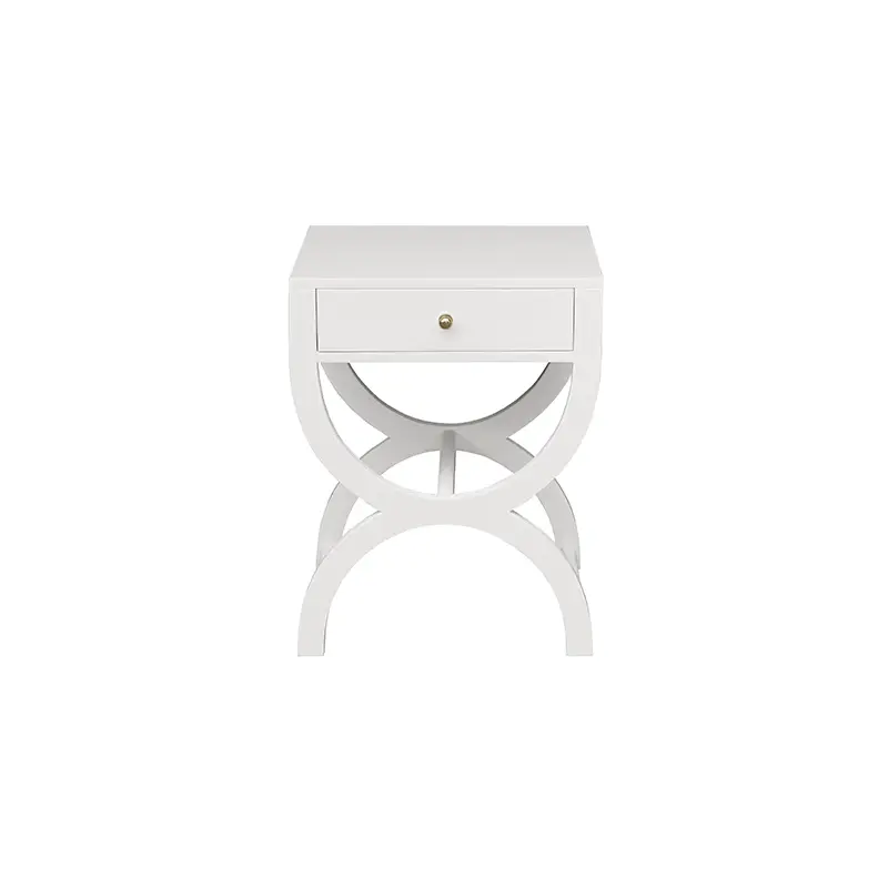 Alexis White Side Table by Worlds Away