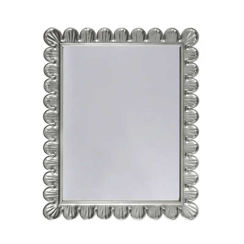 Eliza Silver Scalloped Mirror by Worlds Away