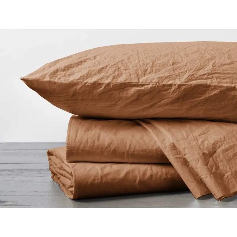 Ginger Organic Crinkled Percale Sheets by Coyuchi