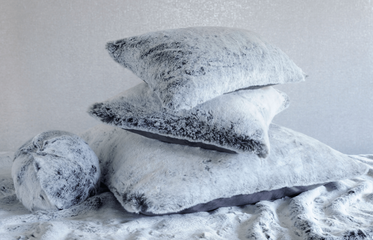 Glacier Faux Fur Lumbar Pillow by Evelyne Prlonge