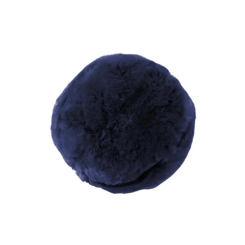 Navy Blue Faux Fur Snowball by Evelyne Prlonge