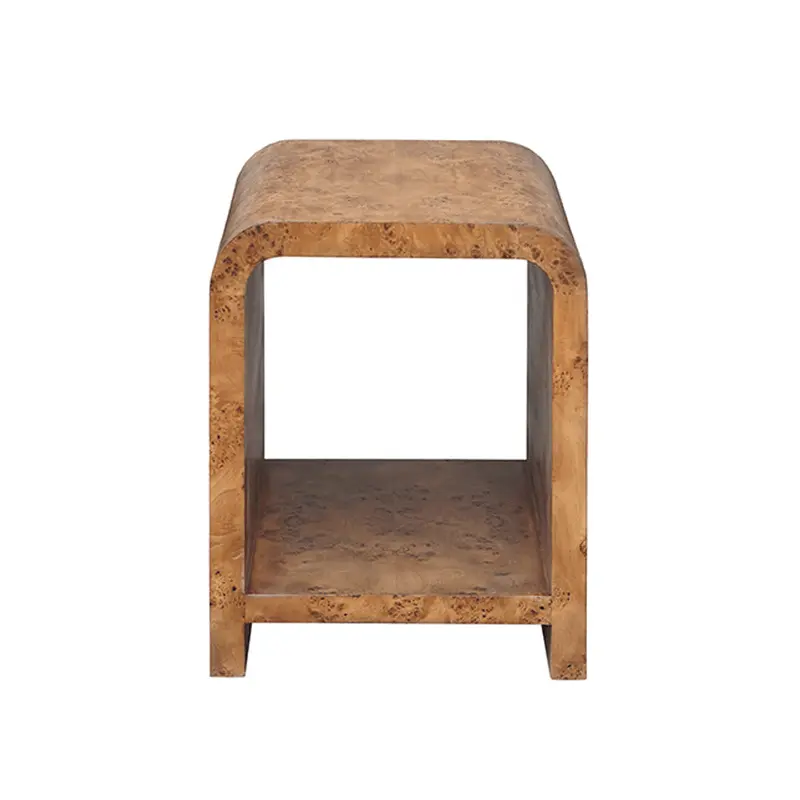 Putnam Dark Burl Wood Side Table by Worlds Away