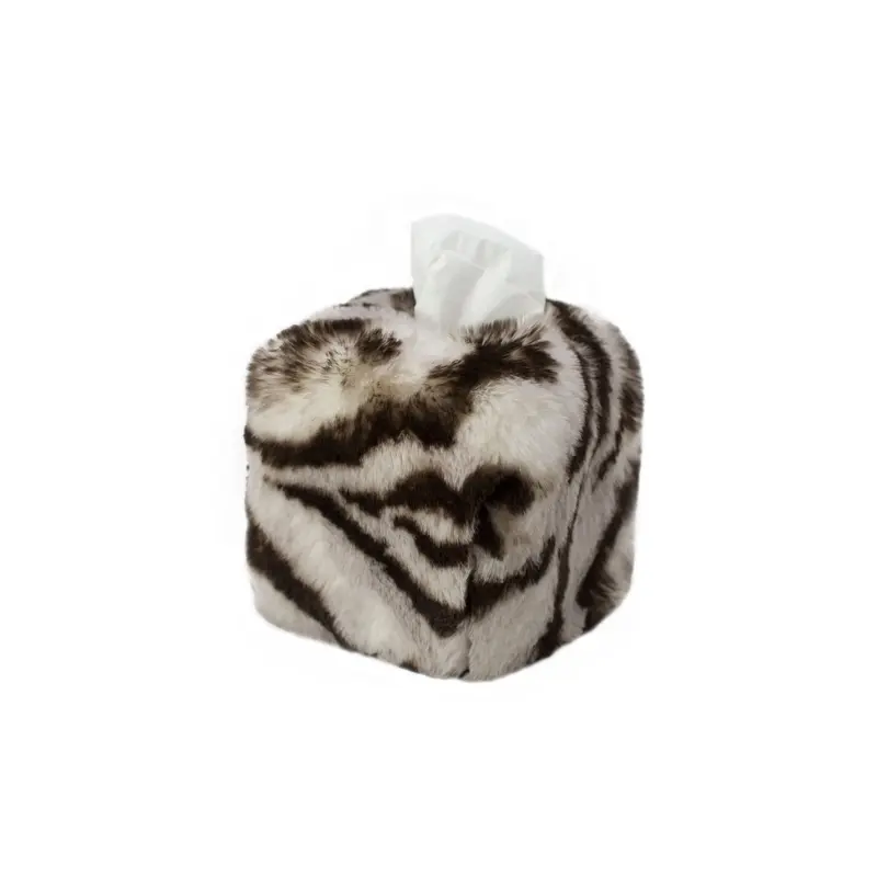 Tiger Faux Fur Tissue Box Cover by Evelyne Prlonge