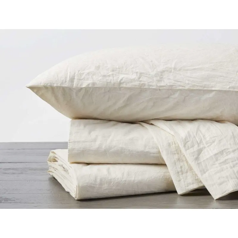 Undyed Organic Crinkled Percale Sheet Sets by Coyuchi