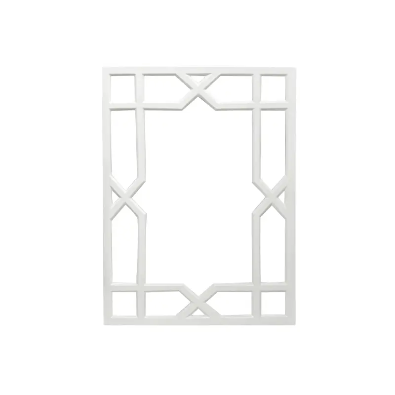Vero White Trellis Mirror by Worlds Away
