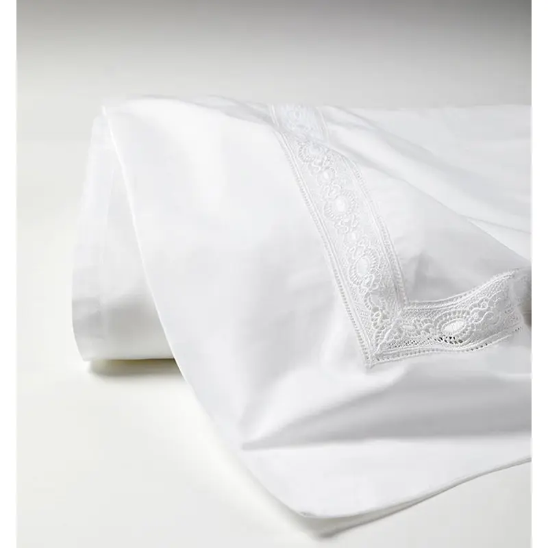 White Giza 45 Lace Sheet Set by Sferra