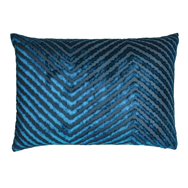 Cobalt Black Chevron Pillow by Kevin O'Brien Studio