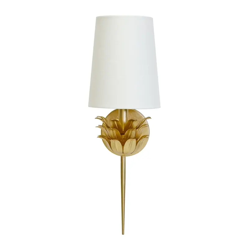 Delilah Gold Wall Sconce by Worlds Away