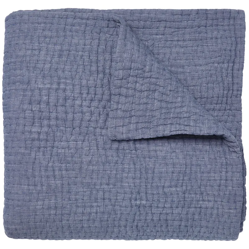 Vivada Indigo Quilted Coverlet by John Robshaw