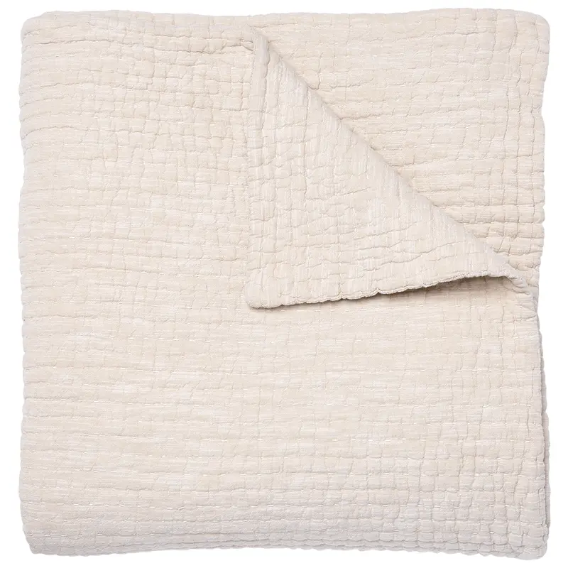 Vivada Sand Quilted Coverlet by John Robshaw