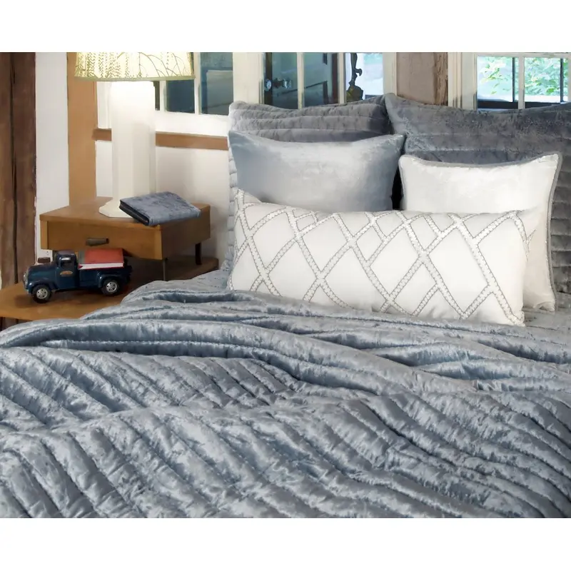 Channel Mineral Velvet Quilt by Kevin O'Brien Studio