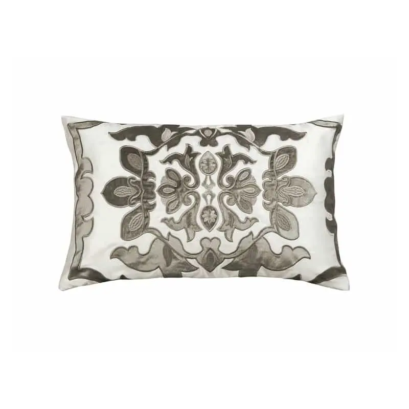 Morocco Silver Velvet Lumbar Pillow by Lili Alessandra