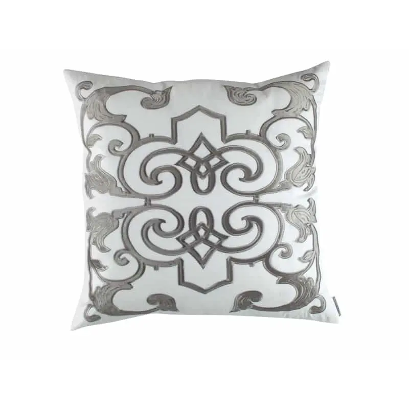 Mozart White & Silver Pillow by Lili Alessandra