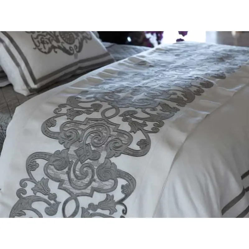 Mozart White & Silver Throw by Lili Alessandra