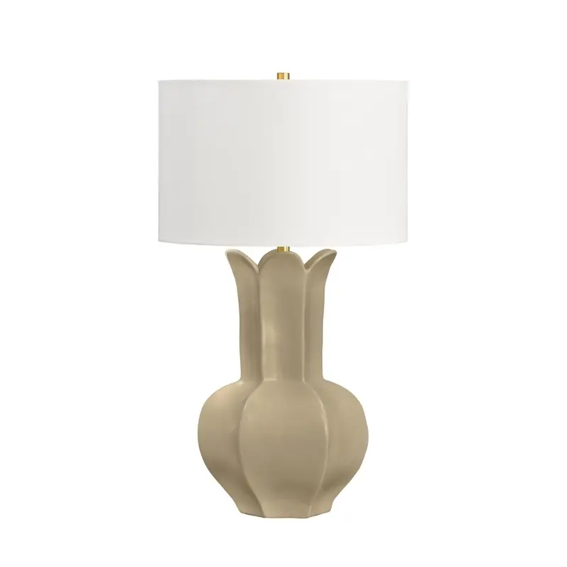Lyla Beige Ceramic Table Lamp by Worlds Away