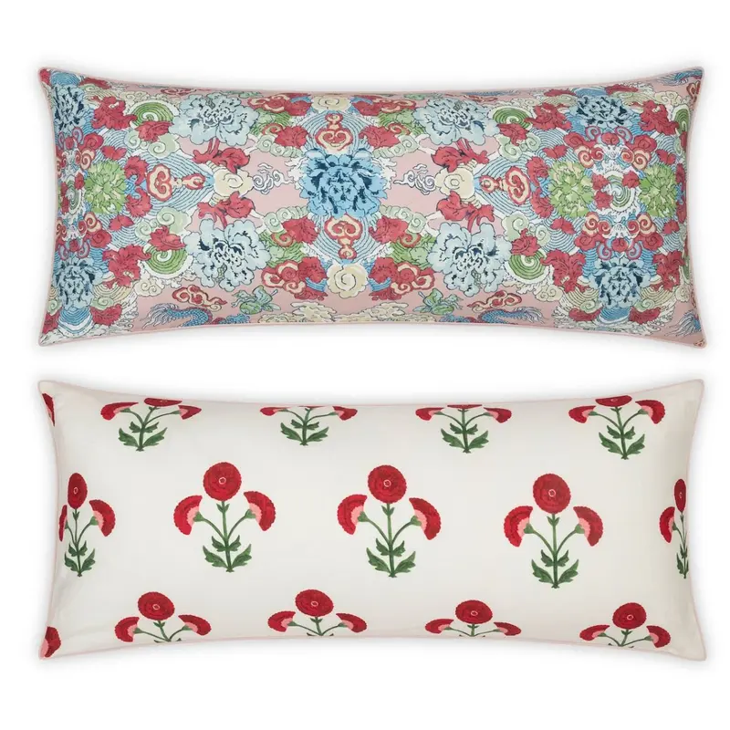 Matouk Reversible Lumbar Gisele Scarlet/Magic Mountain Paradise