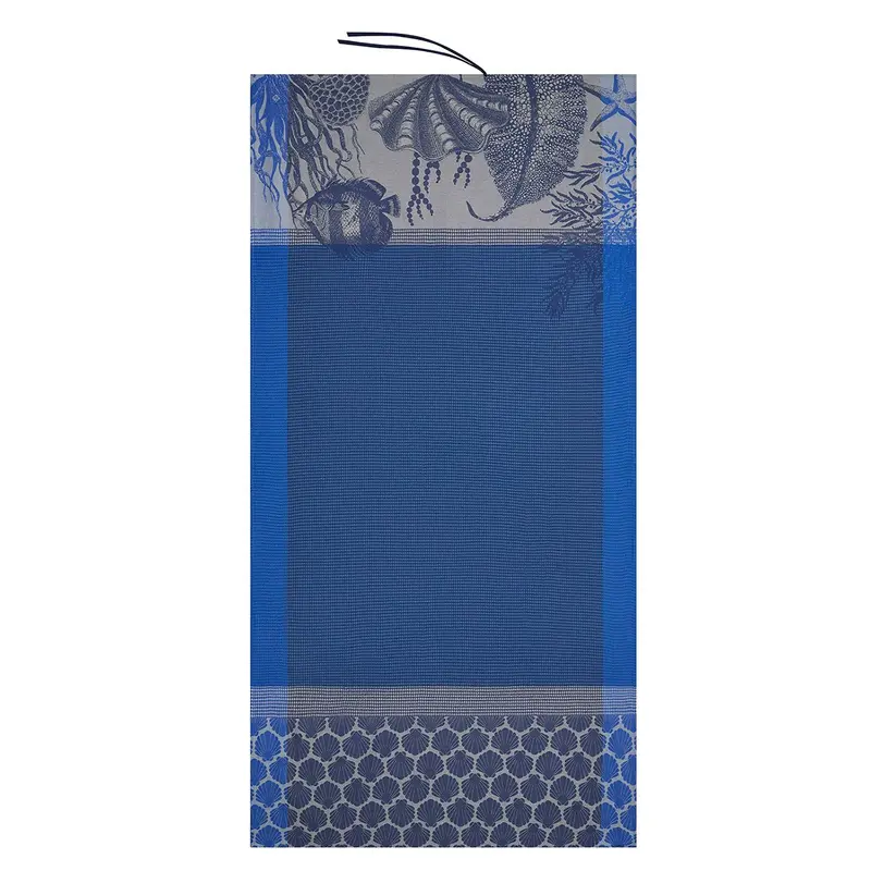 Le Jacquard Franais Flat Weave Beach Towel Recifs Blue