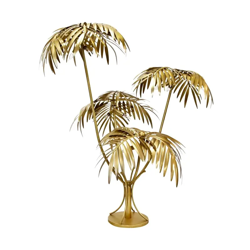 Worlds Away Gilda Oversize Palm Tree Floor Lamp In Antique Brass