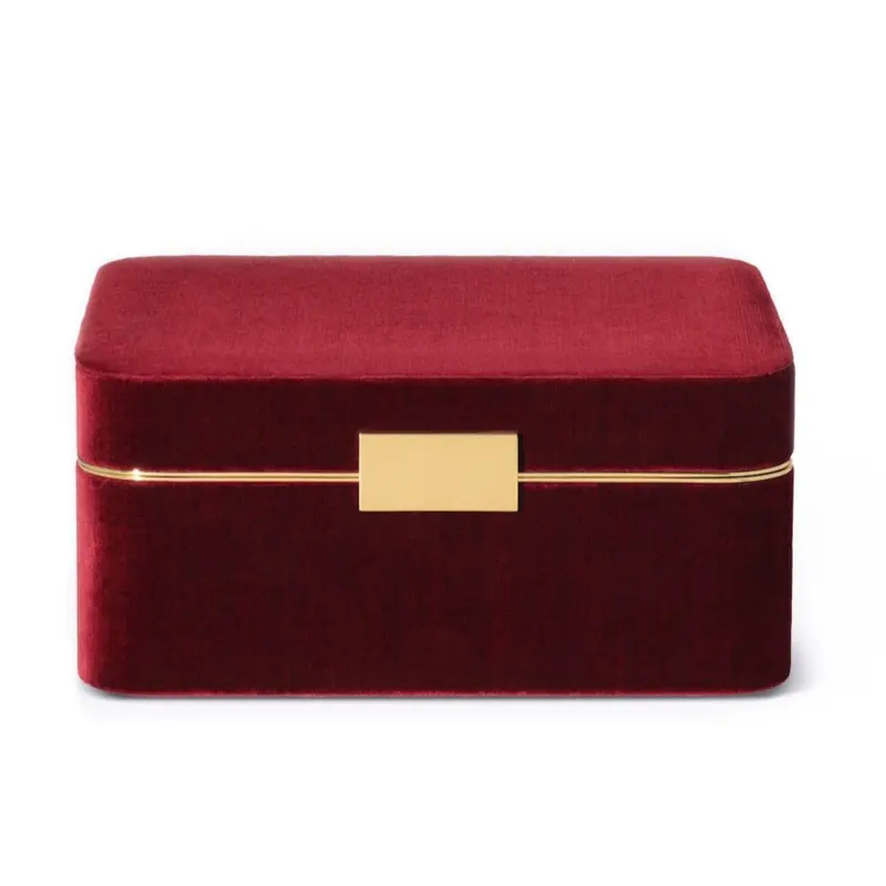 Beauvais Velvet Jewelry Box in Cinnabar by AERIN