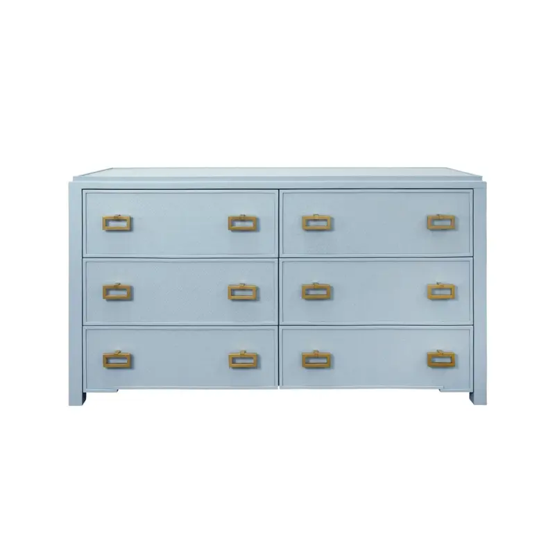 Atticus Light Blue 6-Drawer Dresser by Worlds Away