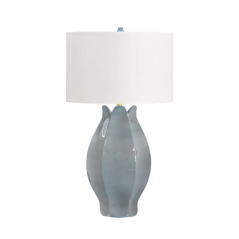 Mae Gray Blue Organic Floral Table Lamp by Worlds Away