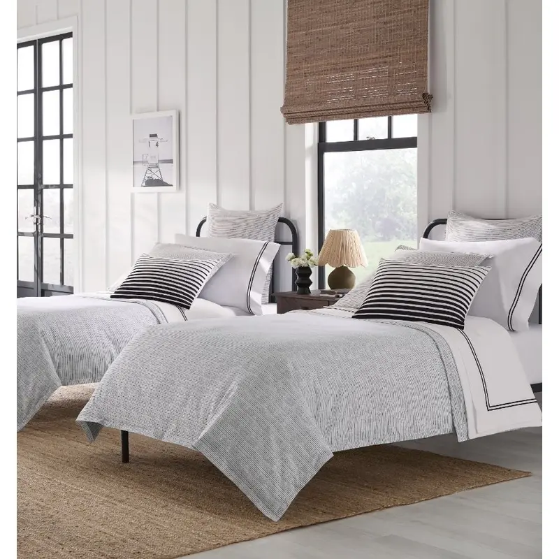 Arzano White and Black Bedding by Sferra Linens