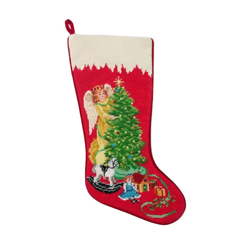 Angle Mom Stocking in Red by Sferra Linens