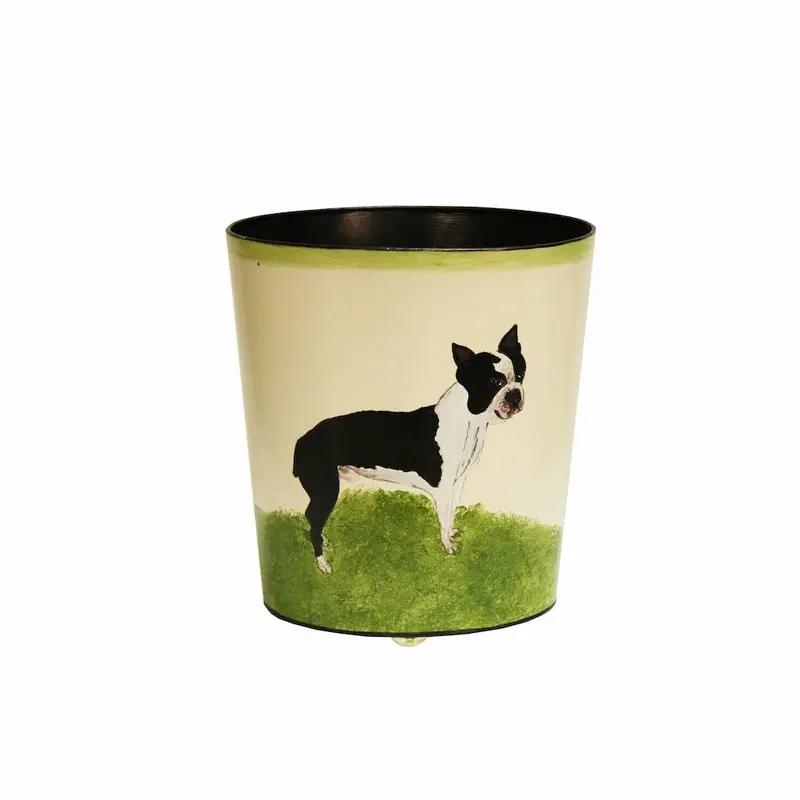 Boston Terrier Wastebasket by Worlds Away