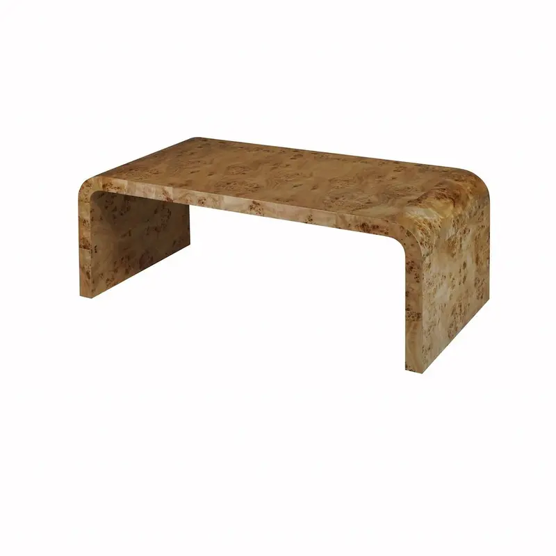 Newbury Light Burlwood Waterfall Coffee Table