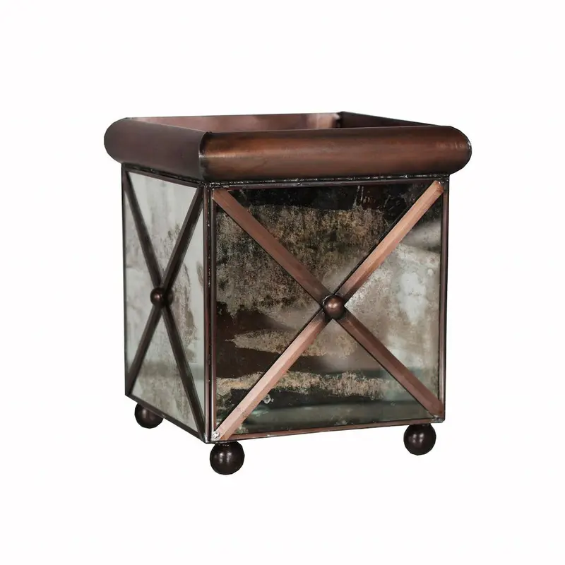 Antique Mirror Crosshatch Planter
