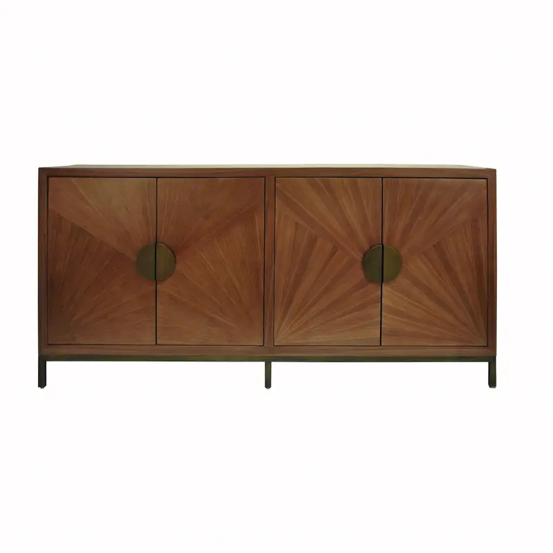 Emory Walnut Cabinet with Bronze Legs & Hardware