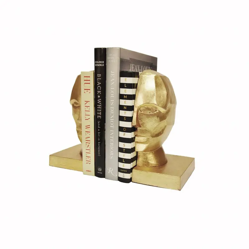 Gold Leaf Profile Bookends by Worlds Away