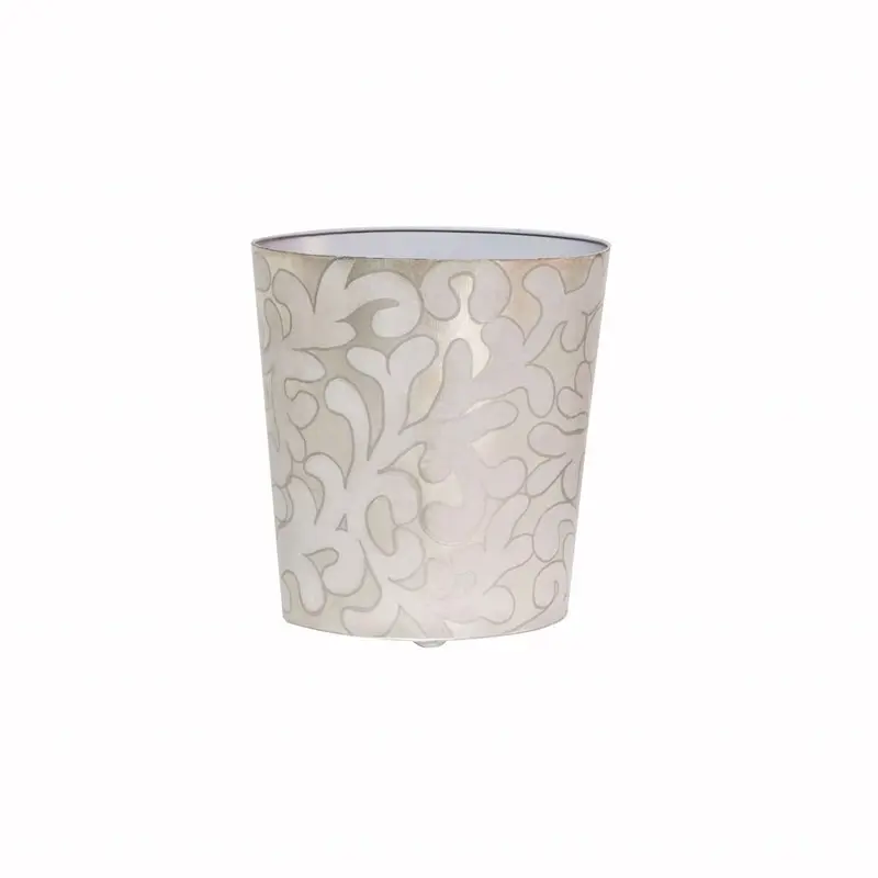 Jane Lavender & Silver Oval Wastebasket