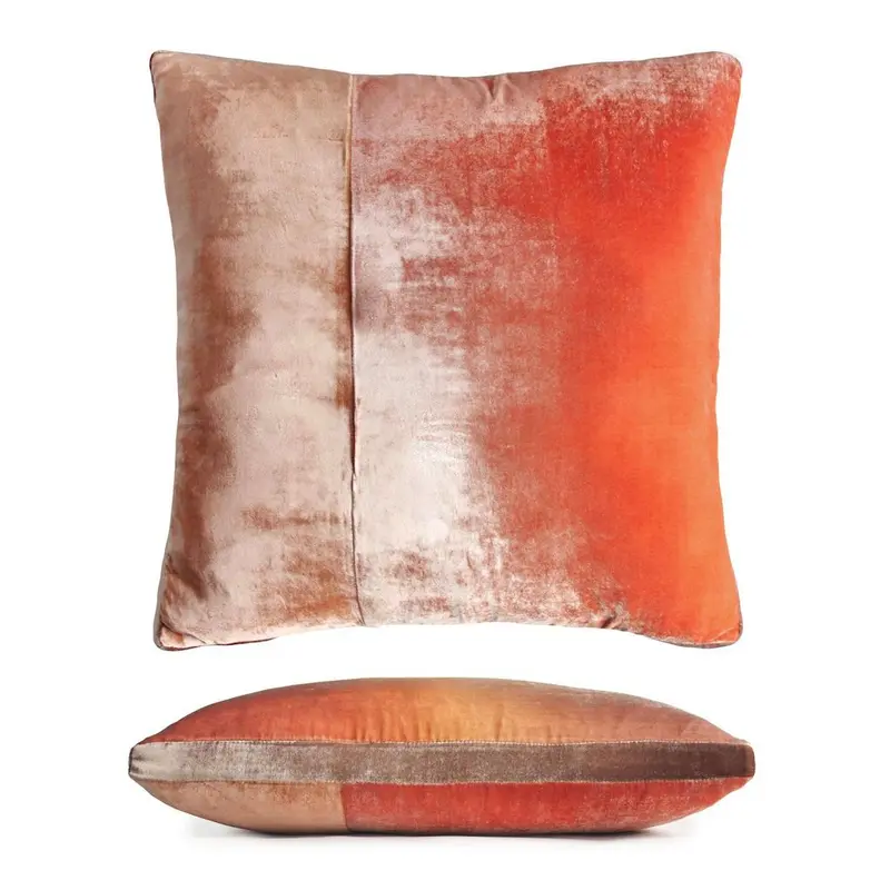 Sunstone Velvet Color Block Throw Pillow
