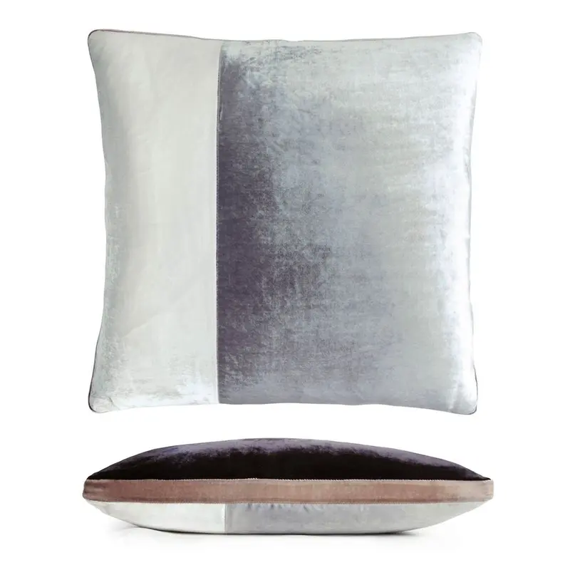 Smoke Color Block Velvet Throw Pillow