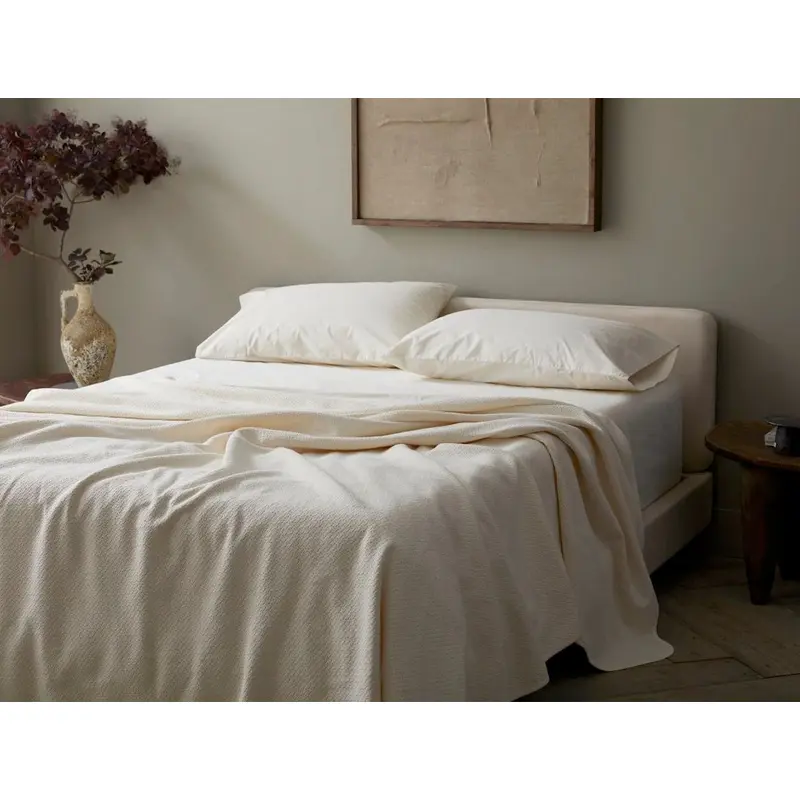 Undyed Honeycomb Organic Blanket by Coyuchi