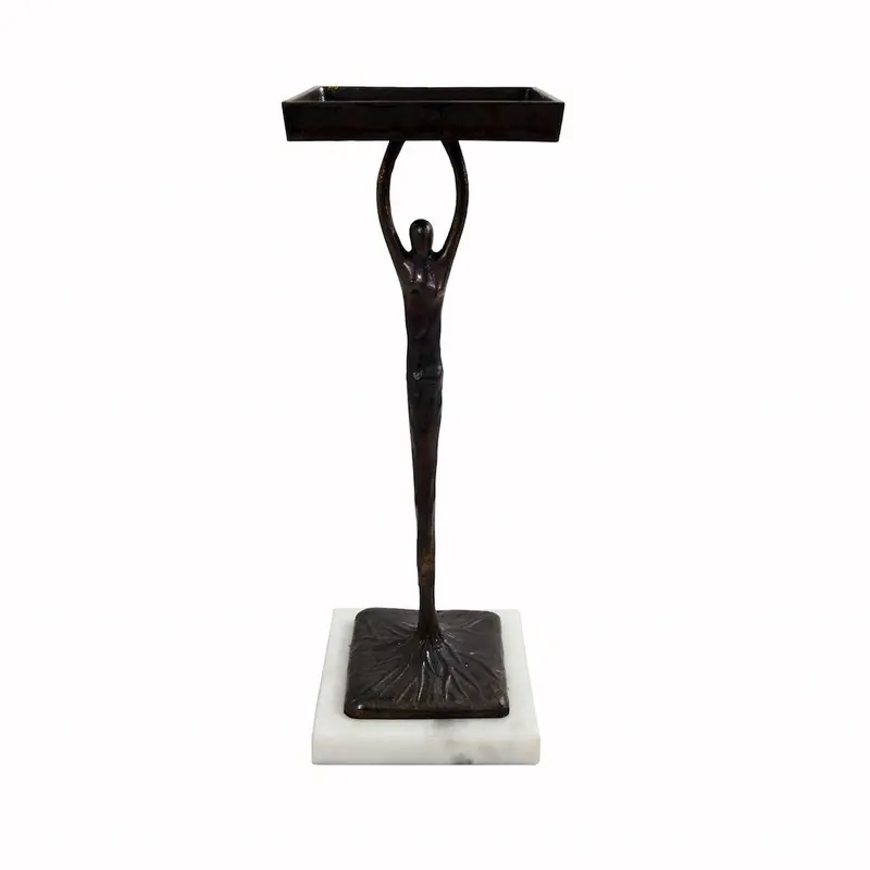 Alexa Black Sculptural Cigar Table by Worlds Away