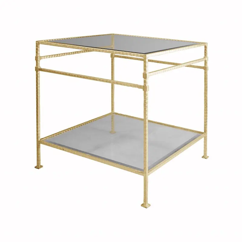Amos Gold Two Tier Square Table by Worlds Away
