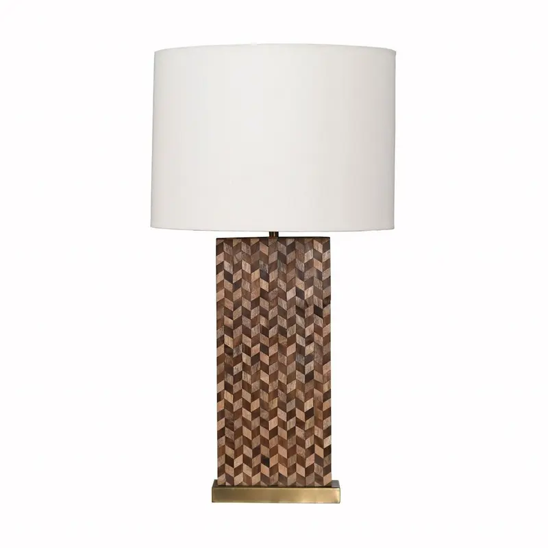 Eden Table Lamp with Chevron Wood Inlay