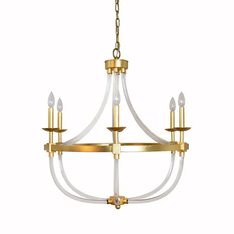 Layla Gold & Acrylic Chandelier by Worlds Away