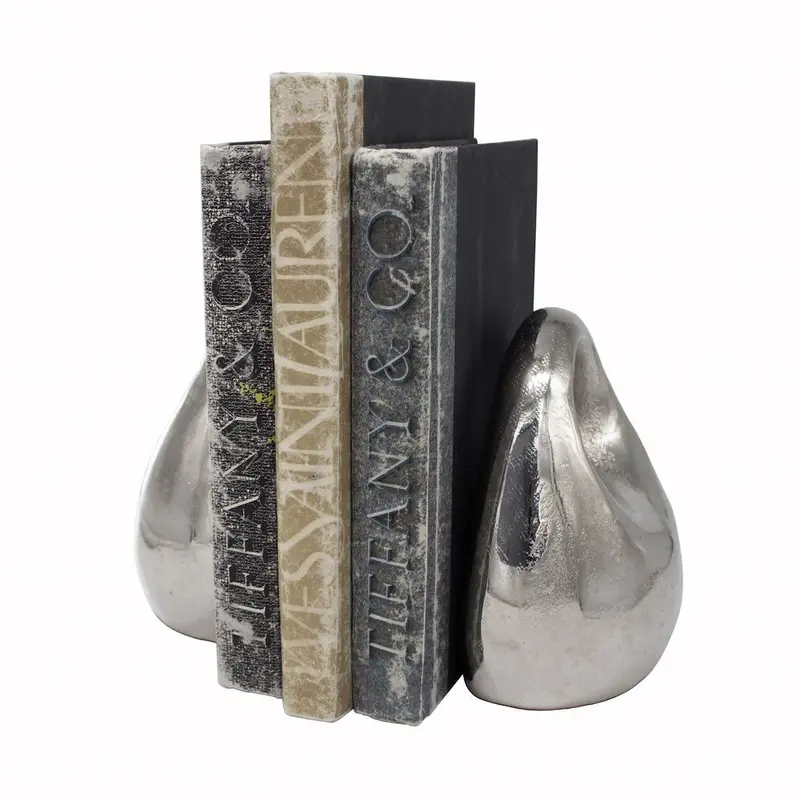 Scott Antique Nickel Sculptural Bookends (Pair)